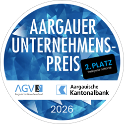 Badge Aargauer Unternehmens Preis für 2. Platz